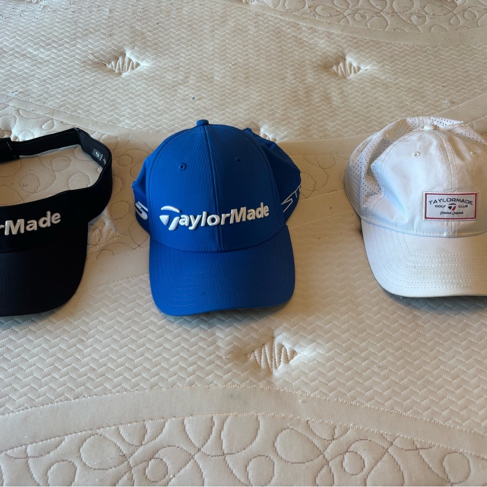 TaylorMade Black and Blue Hats Stylish Golf Accessories